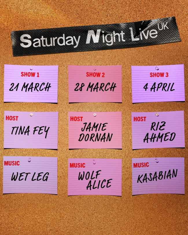 Tina Fey, Jamie Dornan i Riz Ahmed będą prowadzącymi Saturday Night Live pierwszych trzech brytyjskich odcinków