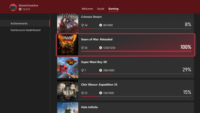Tempo Xboxa trwa dalej dzięki długo wyczekiwanej przebudowie osiągnięć