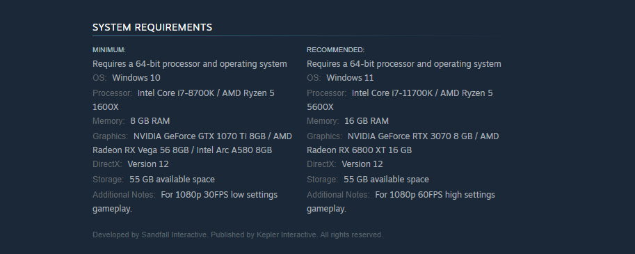 Clair Obscur: Expedition 33 ujawnia wymagania dotyczące komputera	