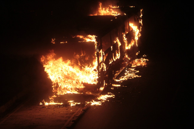 Pożar spala połowę taboru autobusowego Burgos