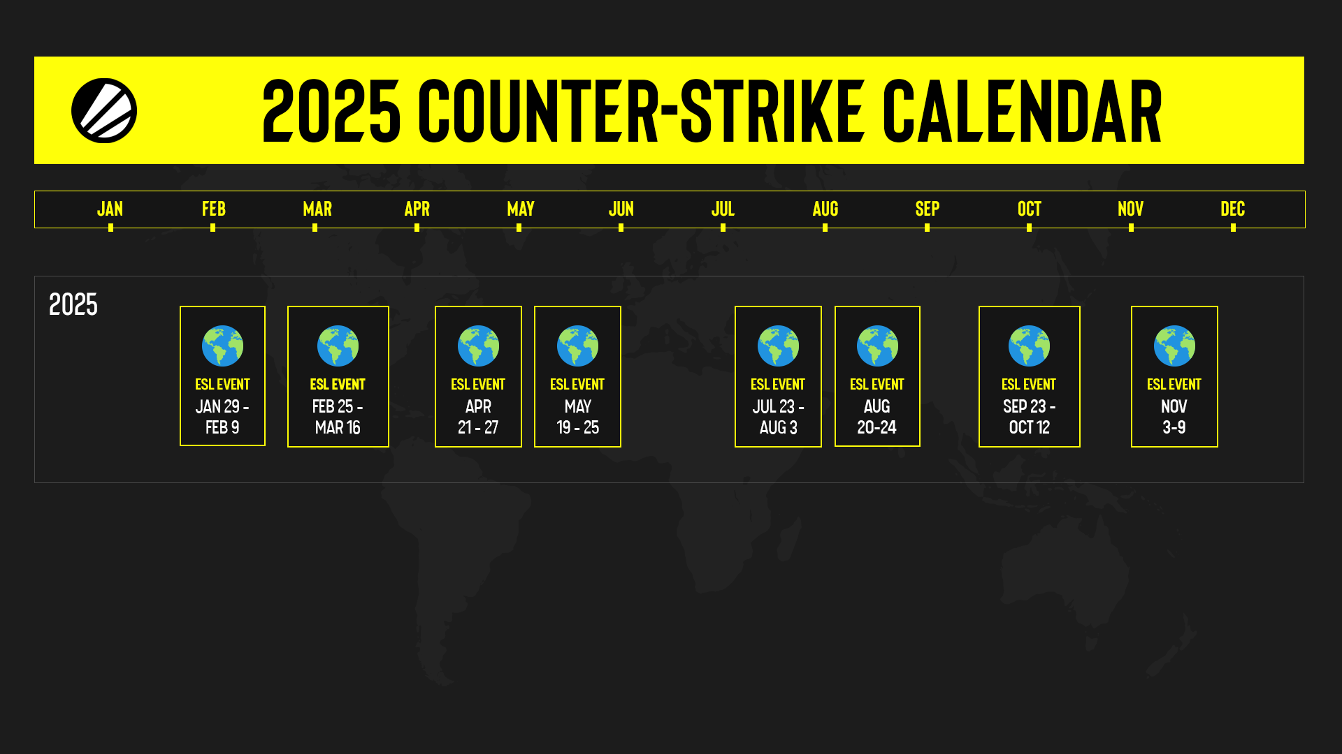 ESL przedstawia kalendarz Counter-Strike'a na rok 2025 - Counter-Strike ...