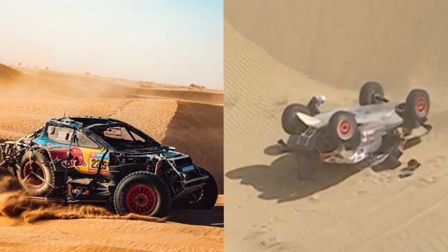 Broniący tytułu mistrza Dakaru Carlos Sainz Sr. zmuszony do wycofania się z powodu wypadku