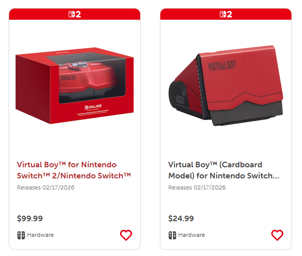 Dodatek Virtual Boy firmy Nintendo będzie kosztował 100 USD