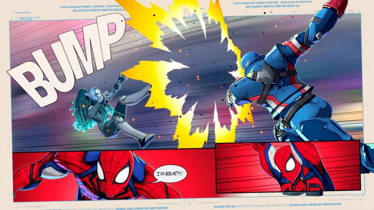 Zrzut ekranu z rozgrywki Marvel Tōkon: Fighting Souls pokazujący Cyclopsa atakującego przeciwnika promieniem optycznym.